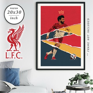 NEW! โปสเตอร์ ภาพวาด โม ซาล่าห์ ภาพคมชัดใบหนาเกรด A ขนาด 20x30 นิ้ว - Poster Mohamed Salah Artwork 2021/2022