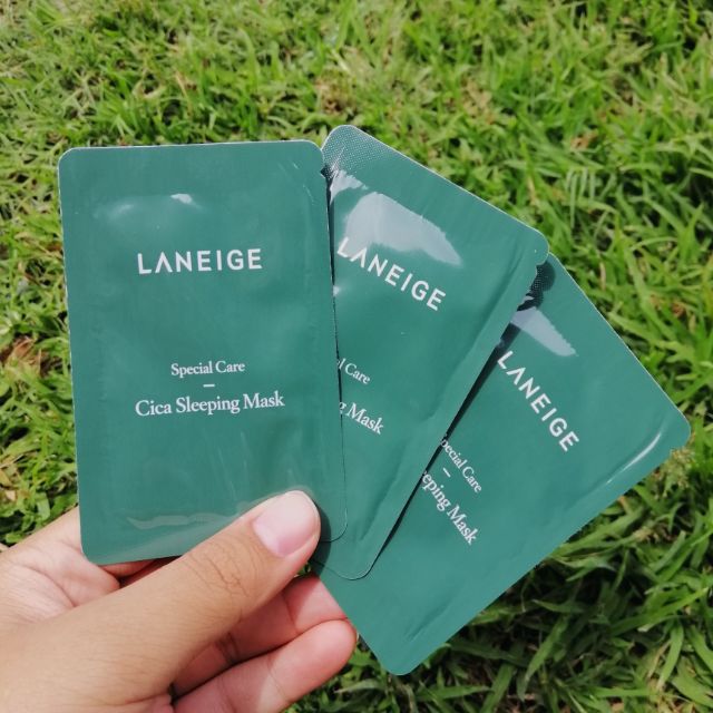 Laneige cica sleeping mask 🍀 ลาเนจ​สี​เขียว​แบบ​ซอง​