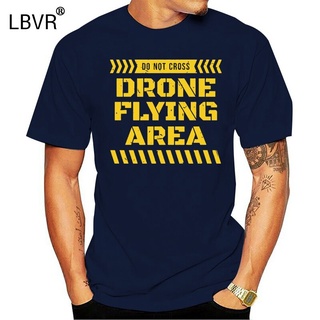 เสื้อยืด พิมพ์ลาย DRONE FLYING AREA DO NOT CROSS สําหรับผู้ชายS-5XL