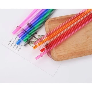 หลอดพลาสติกแข็ง30oz หลอดดูดน้ำ มี 9 สี ให้เลือก ยาว 230mm