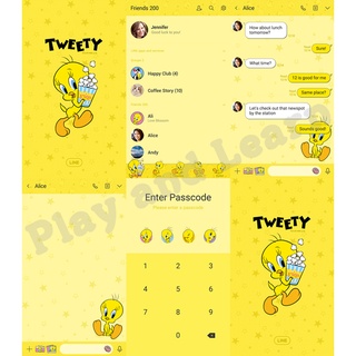 Tweety and Space Jam Sticker Theme Emoji Line สติ๊กเกอร์ ธีม อิโมจิไลน์