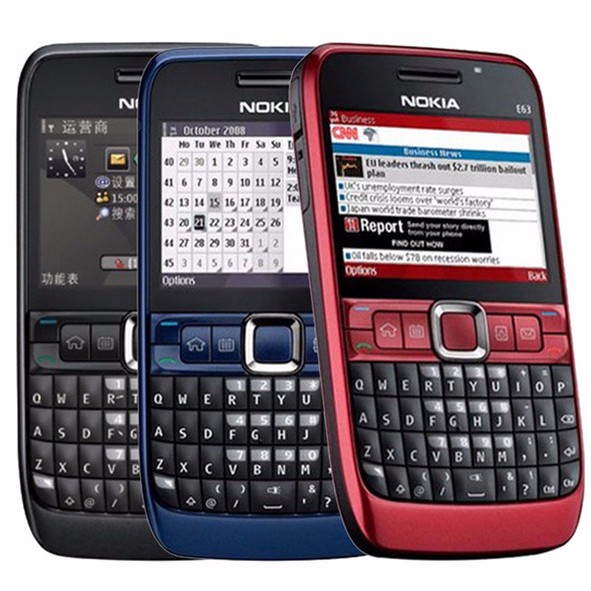 โทรศัพท์มือถือโนเกียปุ่มกด  NOKIA E63 (สีน้ำเงิน) 3G/4G รุ่นใหม่ 2020
