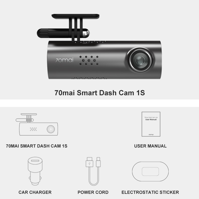 กล้องบันทึกวิดิโอ 70mai 1s App &amp; English Voice Control 70mai 1s 1080 P Hd Night Vision 70mai 1s Dash Cam สําหรับรถยนต์