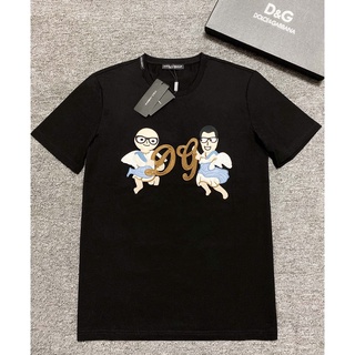 D0lce &amp; GABBA 2022 เสื้อยืดคอกลม แขนสั้น ปักลาย สีดํา และสีขาว แฟชั่นฤดูร้อน สําหรับผู้ชายผ้านุ่ม