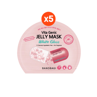 (White Gloss เซ็ต 5 แผ่น) 🆕 BANOBAGI Vita Genic Jelly Mask White Gloss จำนวน 5 แผ่น