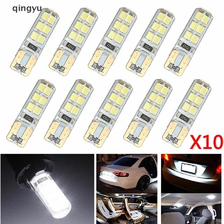 [qingyu] ชุดหลอดไฟซีนอน LED T10 W5W 12-SMD 2835 สีขาว 10 ชิ้น