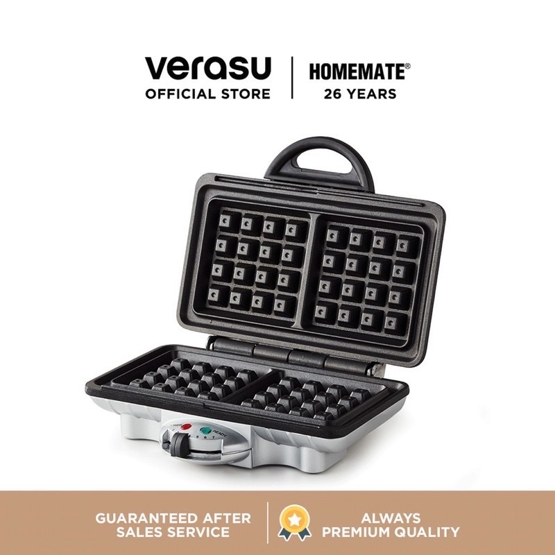 พร้อมส่ง เครื่องทำวาฟเฟิลวีรสุแท้ 100% HOMEMATE Verasu รุ่น HOM-TSK2103W แบบสี่เหลี่ยม วาฟเฟิล เครื่