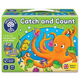 ORCHARD TOYS, Catch And Count บอร์ดเกมส์เด็ก ฝึกนับเลข ลิขสิทธิ์แท้ นำเข้าจากอังกฤษ ของเล่นเด็ก 3 ปีขึ้นไป