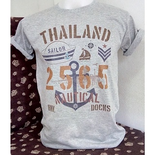 เสื้อยืดลายไทยกะลาสี Thailand sailor T-shirts Souvernir of Thailand Chest size  32"-52" (ไซด์ใหญ่สุดรอบอก 52 นิ้ว)