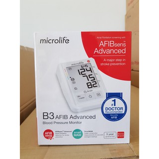 เครื่องวัดความดันโลหิต Microlife รุ่น B3 AFIB Advanced ผ้าพันแขนปกติถึงขนาดใหญ่ (ของแท้ รับประกันศูนย์ 5 ปี)