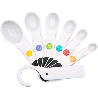 OXO ช้อนตวงพลาสติกสีขาว l 7 Pcs. Plastic Measuring Spoon White ของแท้ 100%