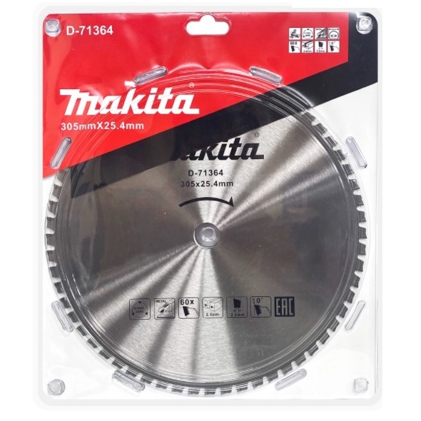 MAKITA ใบเลื่อยตัดเหล็ก12"x60Tรุ่น D-71364 ใช้กับเครื่อง LC1230 ฟันTCT / Goldtol ใบเลื่อยตัดเหล็ก ฟันTCT 12"x60T G-71364