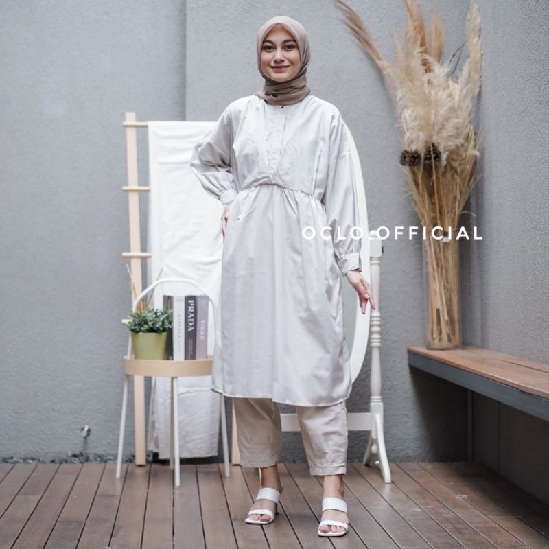 (READY GREY) Naraya Tunic Original by Oclo Official (ผ้าปูโต๊ะปูซุย)