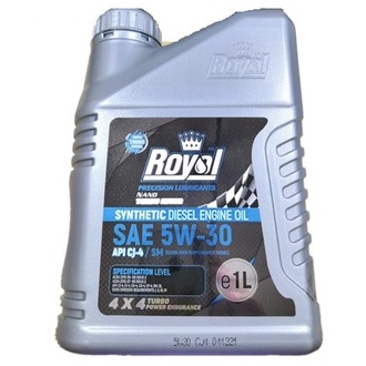 ROYAL SAE5W30 น้ํามันเครื่องดีเซล 1 ลิตร ROYAL PRECISION LUBRICANT FULLY SYNTHETIC น้ํามันเครื่องยนต