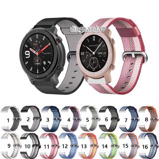 สายไนล่อนกีฬาสายรัดวงสำหรับ Huami Amazfit GTR 42mm 47mm GTR2 GTR 2e GTR 3 pro