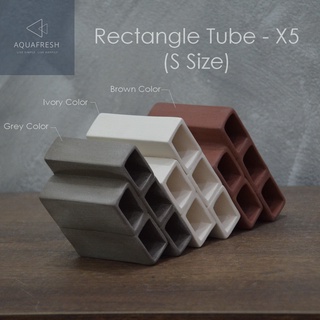 Rectangle Tube (S Size) - X5 ท่อเซรามิคสี่เหลี่ยมผืนผ้าขนาดเล็ก ต่อติดกัน 5 ช่อง สำหรับตกแต่งตู้ปลา บ้านสัตว์เลี้ยง