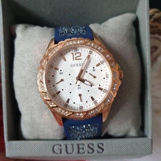 Guess แท้ (เครื่องหิ้ว)  ตัวเรือนสายยาง🌸พร้อมกล่อง + อุปกรณ์⭐️รับประกันตัวเครื่อง 1ปี Code:W6D101064