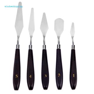 shop 5pcs Stainless Steel Spatula Palette Knife Painting Mixing Scraper Set