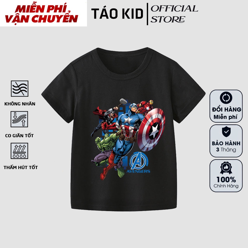 เสื้อยืดแขนสั้นผ้าฝ้าย Apple Kid สําหรับเด็กชายและเด็กหญิงพร้อมภาพ Super Hero Squad 1 จาก 0 ถึง 10 ป