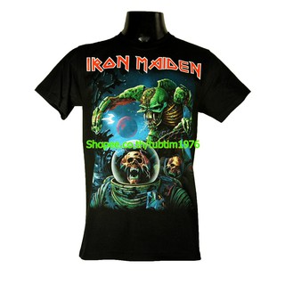 เสื้อยืดผ้าฝ้ายพรีเมี่ยมเสื้อวง Iron Maiden เสื้อวงดนตรีร็อค เดธเมทัล เสื้อวินเทจ ไอเอิร์นเมเดน ไอร่อน IRN1084