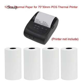 Sq ม้วนกระดาษความร้อน POS 57x30 มม. สําหรับเครื่องพิมพ์ 58 มม. 12 ชิ้น