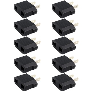 QJ 10pcs European EU to US USA Plug Travel Power Adapter Outlet Converter