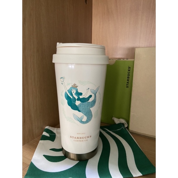 Starbucks แก้วน้ำสแตนเลส Elma Stainless White Siren 16oz.