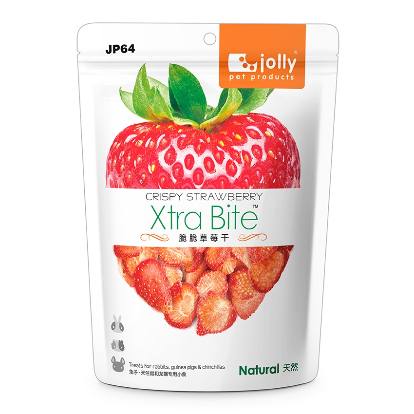 Jolly Xtra Bite สตอเบอรี่อบแห้ง สำหรับกระต่าย หนูแฮมสเตอร์และชินชิล่า (8g) (JP64)
