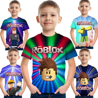 Roblox เสื้อยืดลําลอง แขนสั้น พิมพ์ลายการ์ตูนอนิเมะ ใส่สบาย แฟชั่น ของขวัญวันเกิด สําหรับเด็กผู้ชาย