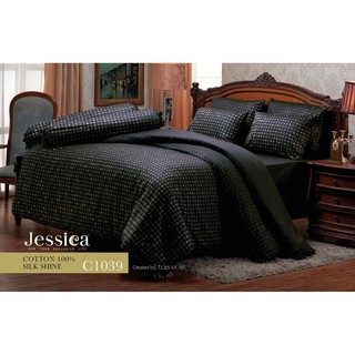 ผ้าปูที่นอนไม่รวมนวมเจสสิก้า(Jessica) Cotton 100% Silk Shine พิมพ์ลาย ไหม 360 เส้น