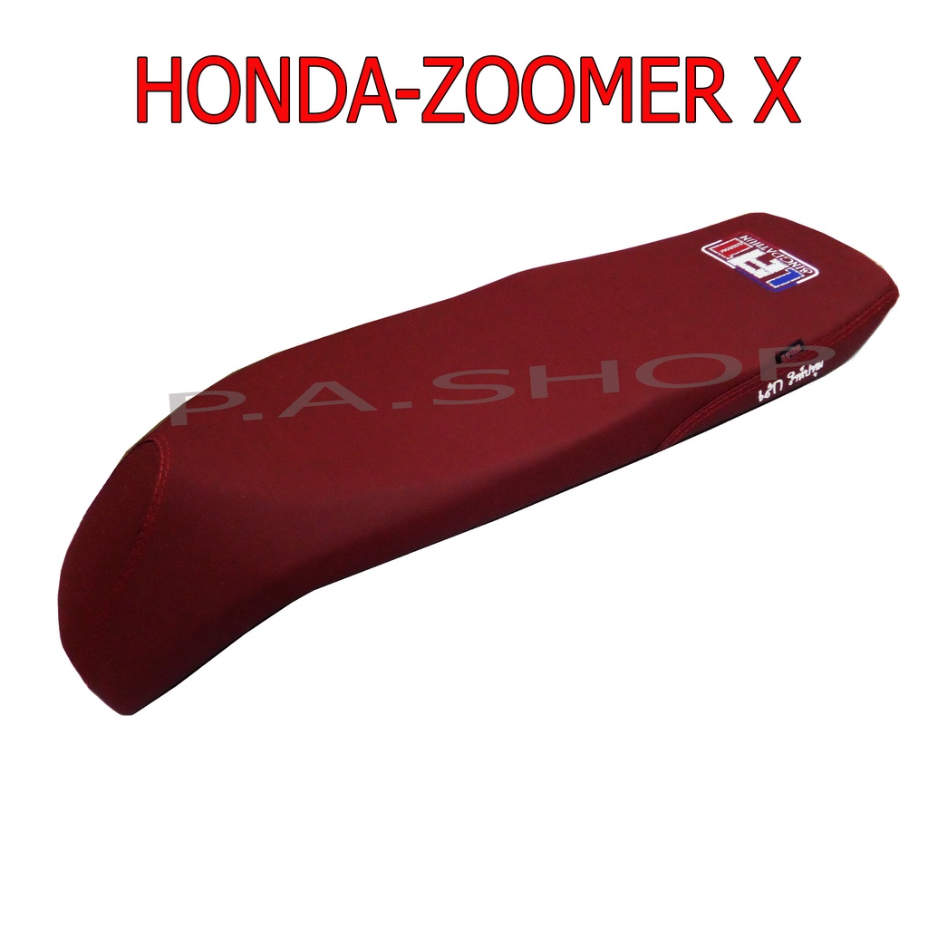A NEW เบาะแต่ง เบาะปาด เบาะรถมอเตอร์ไซด์สำหรับ HONDA-ZOOMER X หนังด้าน ด้ายแดง สีแดง งานเสก