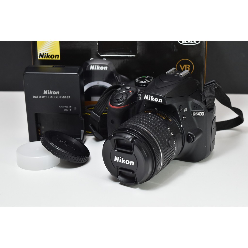 กล้อง Nikon D3400 kit 18-55afp สภาพนางฟ้า ชัตเตอร์ 4xxx อดีตประกันศูนย์ ของครบกล่อง (มือสอง)