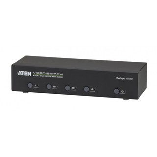 4 Port VGA Switch with Audio ครื่องสลับสัญญาณ VGA / Audio จาก 4 input ออก 1 output ยี่ห้อ ATEN รุ่น VS0401 รับประกัน 3ปี