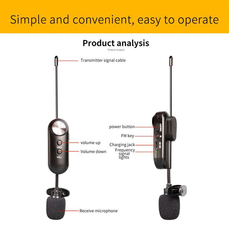 RPmv T6 UHF Wireless Universal Lavalier Microphone Condenser Clipon