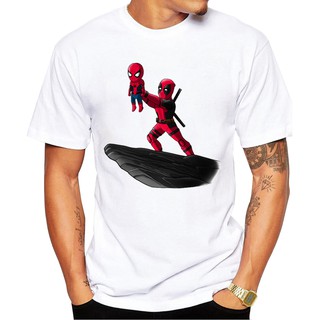 เสื้อยืดวินเทจเสื้อยืดลายกราฟฟิก deadpool สีขาว 001S-3XL