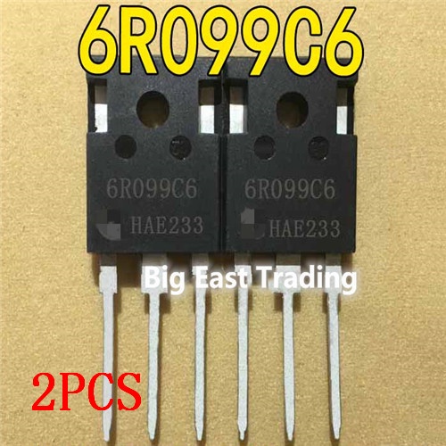 2pcs 6R099C6 IPW60R099C6 ทรานซิสเตอร์เชื่อม TO-247 650V 112A,รับประกันคุณภาพ