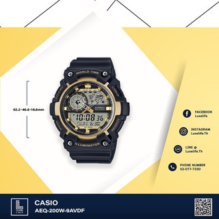 นาฬิกาข้อมือ Casio รุ่น AEQ-200W-9AVDF Standard นาฬิกาข้อมือผู้ชาย สายเรซิน