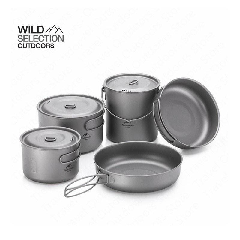 กะทะ หม้อ ไทเทเนียม Naturehike NH18T010-A NH18T020-B NH18T101-A NH18T202-B NH18T303-C Titanium Camping