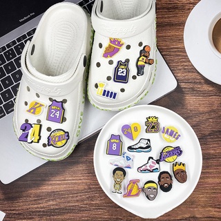 Nba Series Jibbitz จี้หัวเข็มขัด PVC รูปดอกไม้ อุปกรณ์เสริม สําหรับตกแต่งรองเท้า Crocs