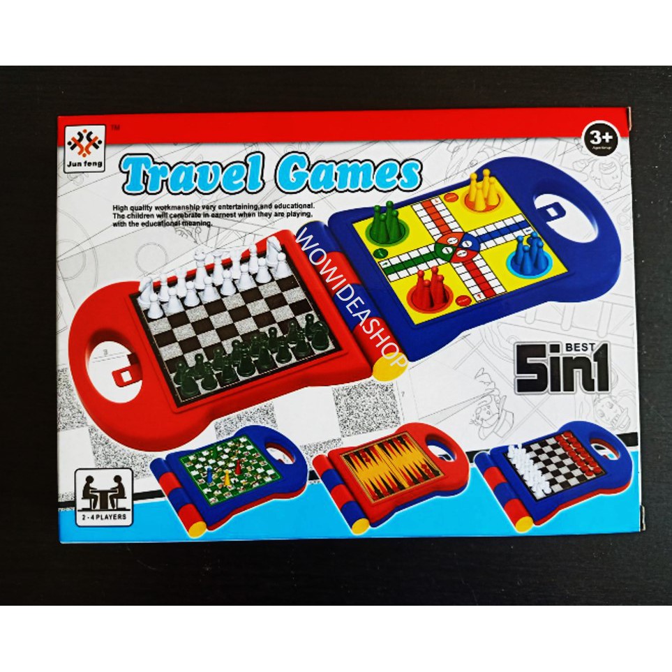 เกมส์กระดาน เกมส์กระดานงู เกมส์หมากรุก เกมส์งู เกมส์กระดานบันไดงู 5 in 1 Board Games Chess Snake & L