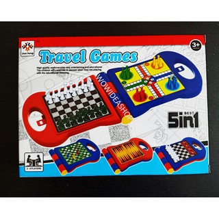 เกมส์กระดาน เกมส์กระดานงู เกมส์หมากรุก เกมส์งู เกมส์กระดานบันไดงู 5 in 1 Board Games Chess Snake &amp; Ladder