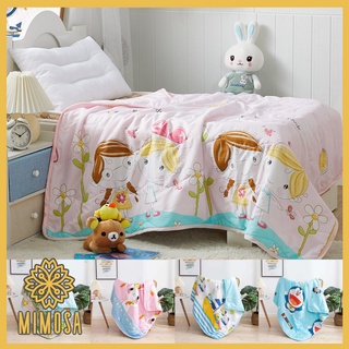 MIMOSA  ผ้าห่มเด็ก KID blanket ผ้ารองนอน ผ้าห่มฝ้ายญี่ปุ่น ลายการ์ตูน สีสวยสดใส ผ้านุ่ม ไม่ระคายเคือง