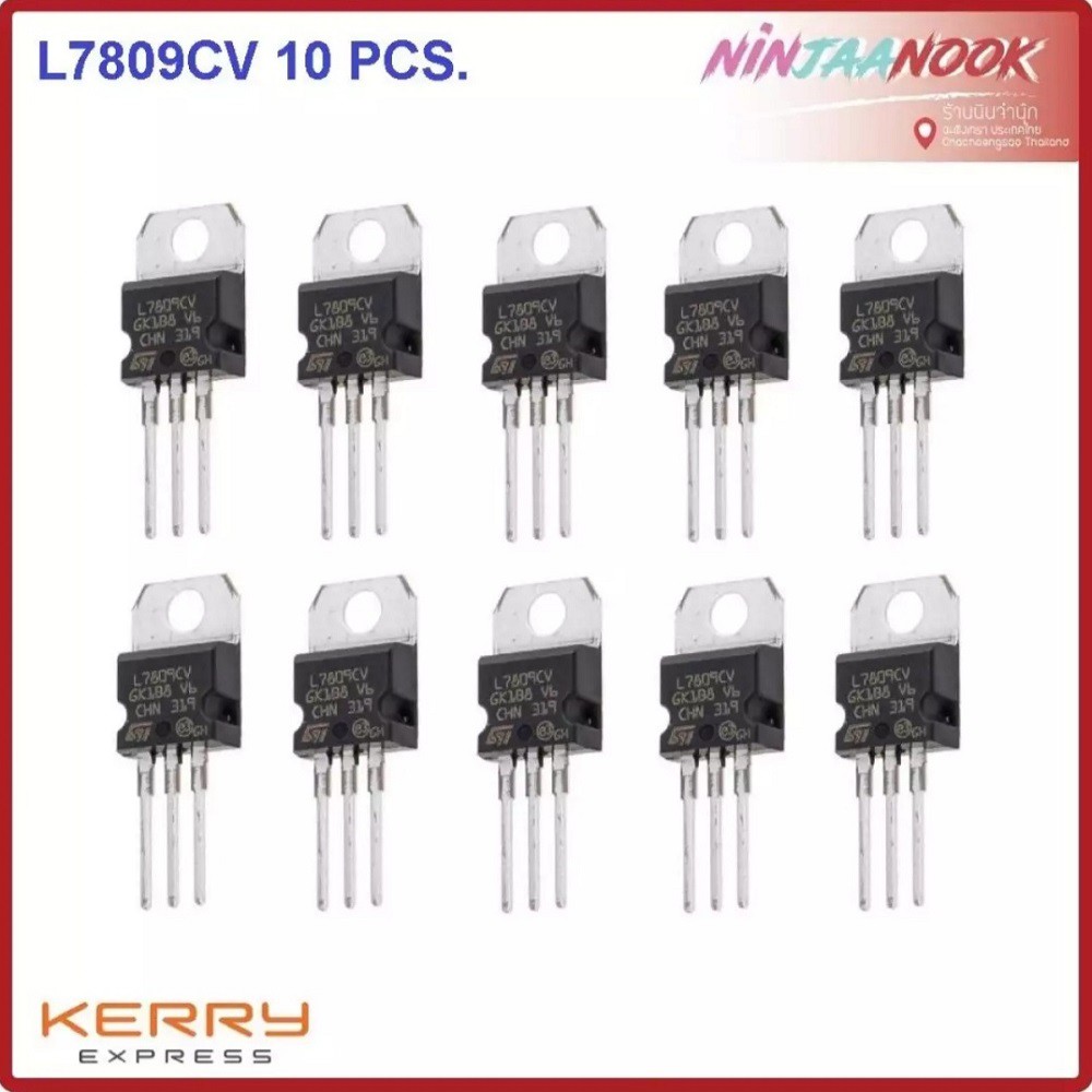 ร้านไทย 10pcs L7809CV LM7809 L7809 7809 IC Voltage Regulator TO-220 electronic DIY 1A  Voltage