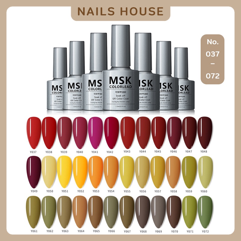 🏡 สีเจล ยาทาเล็บเจล MSK 7.3 ml สีเจลทาเล็บ สีเจล แดง เหลือง เขียว สีเจล สีทาเล็บ ยาทาเล็บ พาสเทล สุข