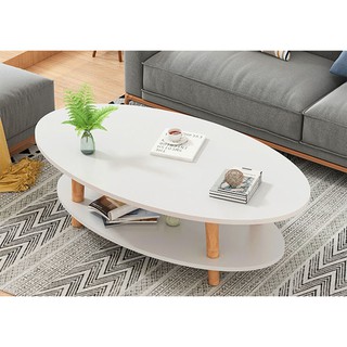Ainakids  โต๊ะกลางโซฟา โต๊ะกาแฟ 2ชั้น ทรงโค้งมน รุ่น 2183
