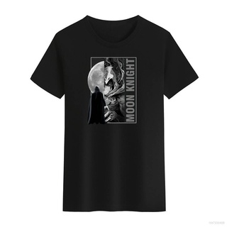 เสื้อยืดคอกลม พิมพ์ลาย The Moon Knight Marvel สีดํา สีขาว สําหรับผู้ชาย และผู้หญิงS-5XL