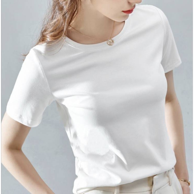 ##สินค้าพร้อมส่ง## เสื้อยืดผู้หญิงคอกลมแขนเสื้อผ้าแฟชั่นผู้หญิง