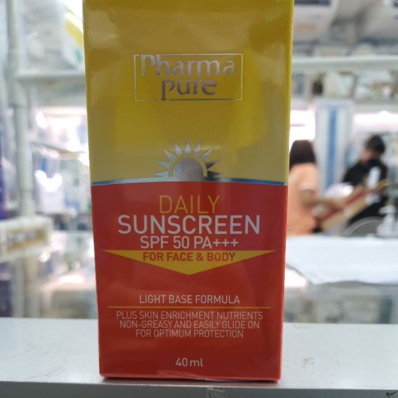 หมดอายุ 6/7/25 Pharmapure DAILY SUNSCREEN SPF50 PA+++ FOR FACE&BODY 40ml