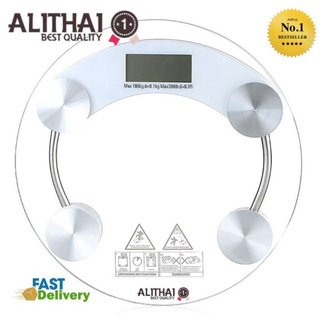 Alithai Electronic weight scale เครื่องชั่งน้ำหนักดิจิตอล กระจกใส รุ่น 26CM(white)