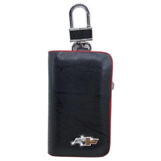 HISO-CAR VIP เคสกุญแจรีโมท ซองรีโมท หนังแท้ สีดำแดง CHEVROLET  #378